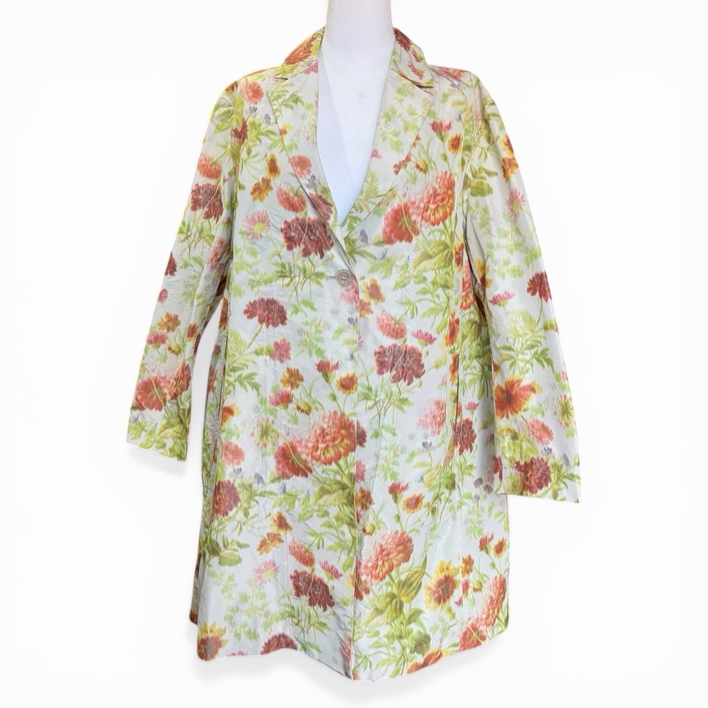 Santoni Marco Zanini Runway Coat Floral A Line IT44 NWT Spring 2018 Rare - Picture 11 of 12